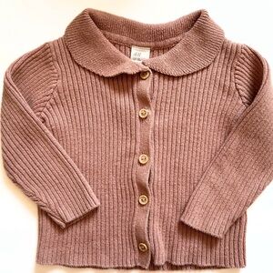 H&M mauve Peter Pan collar cardigan
